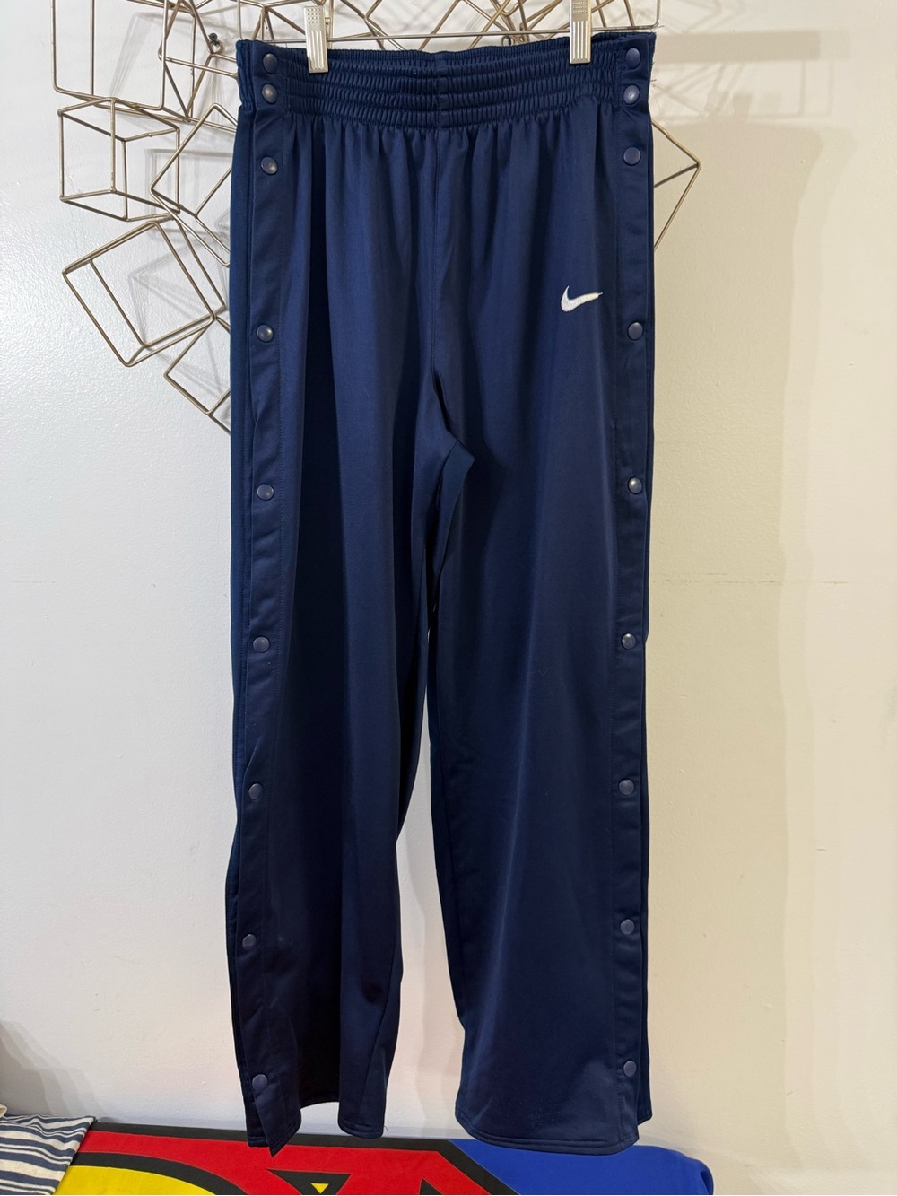 Vintage Nike Navy Blue Snap-Open Track Pants